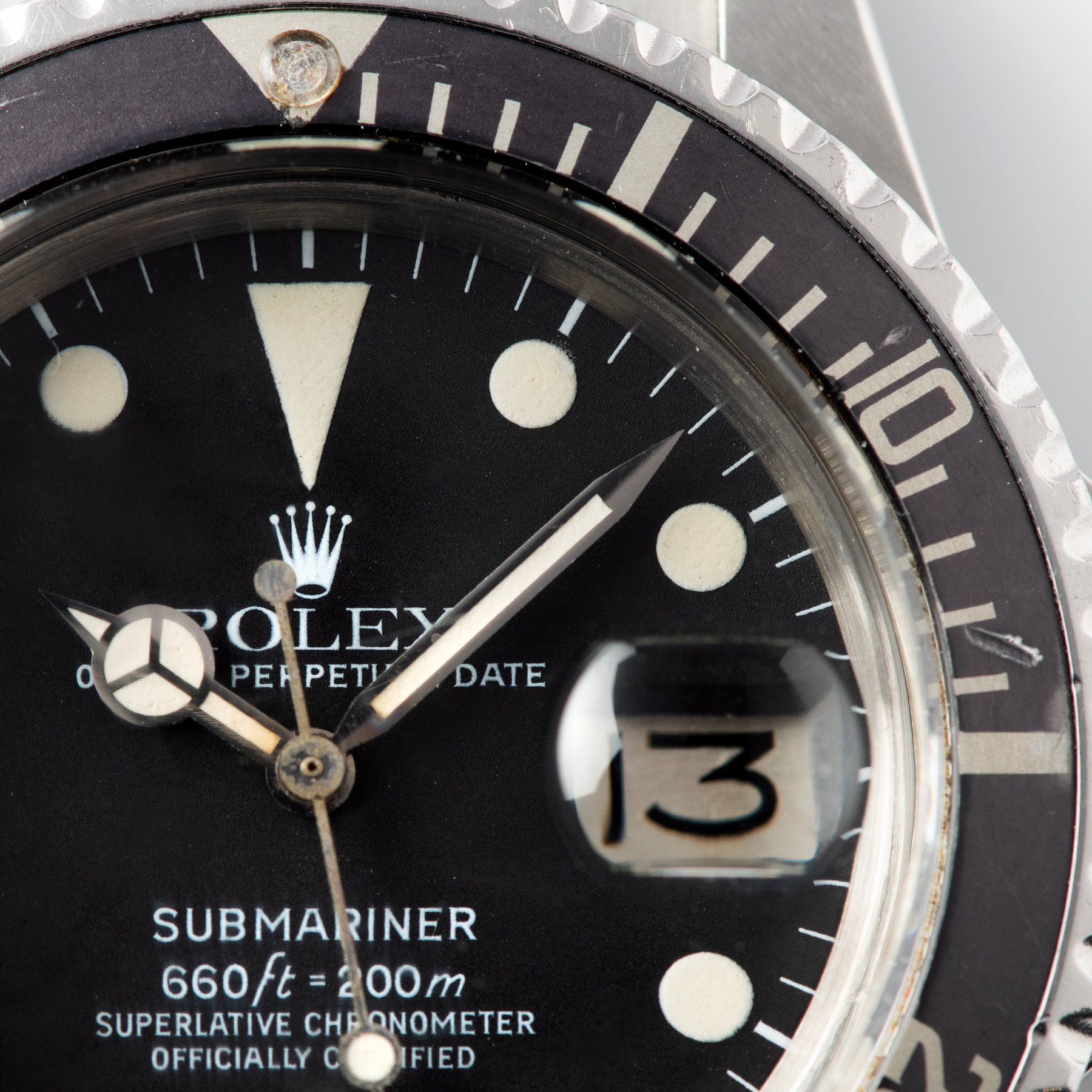 Rolex Submariner Date 1680 Mk2 Matte Dial with an aubergine shade/tropical brown inlay