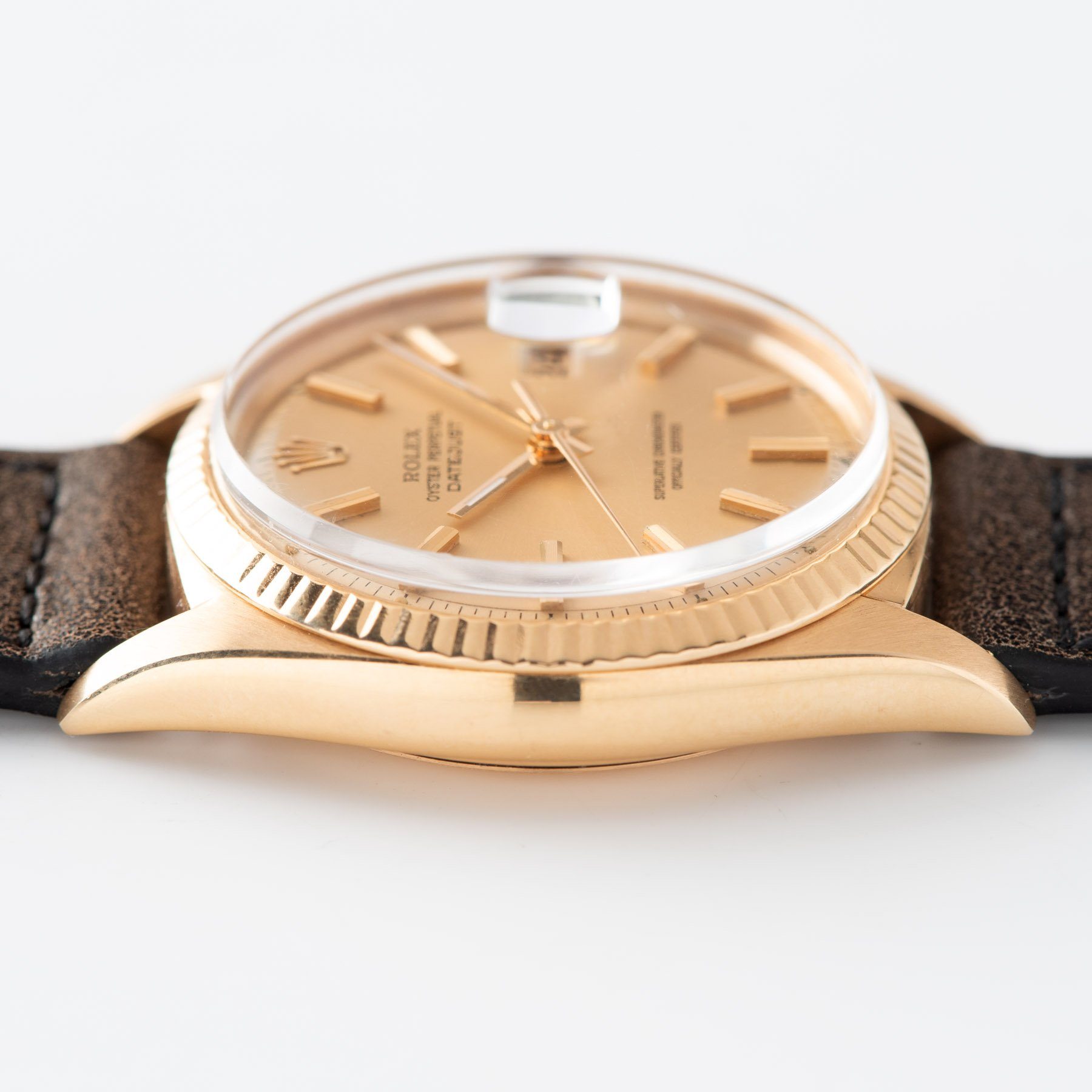 Rolex Datejust Rose Gold 1601 Rose Dial Punched Papers