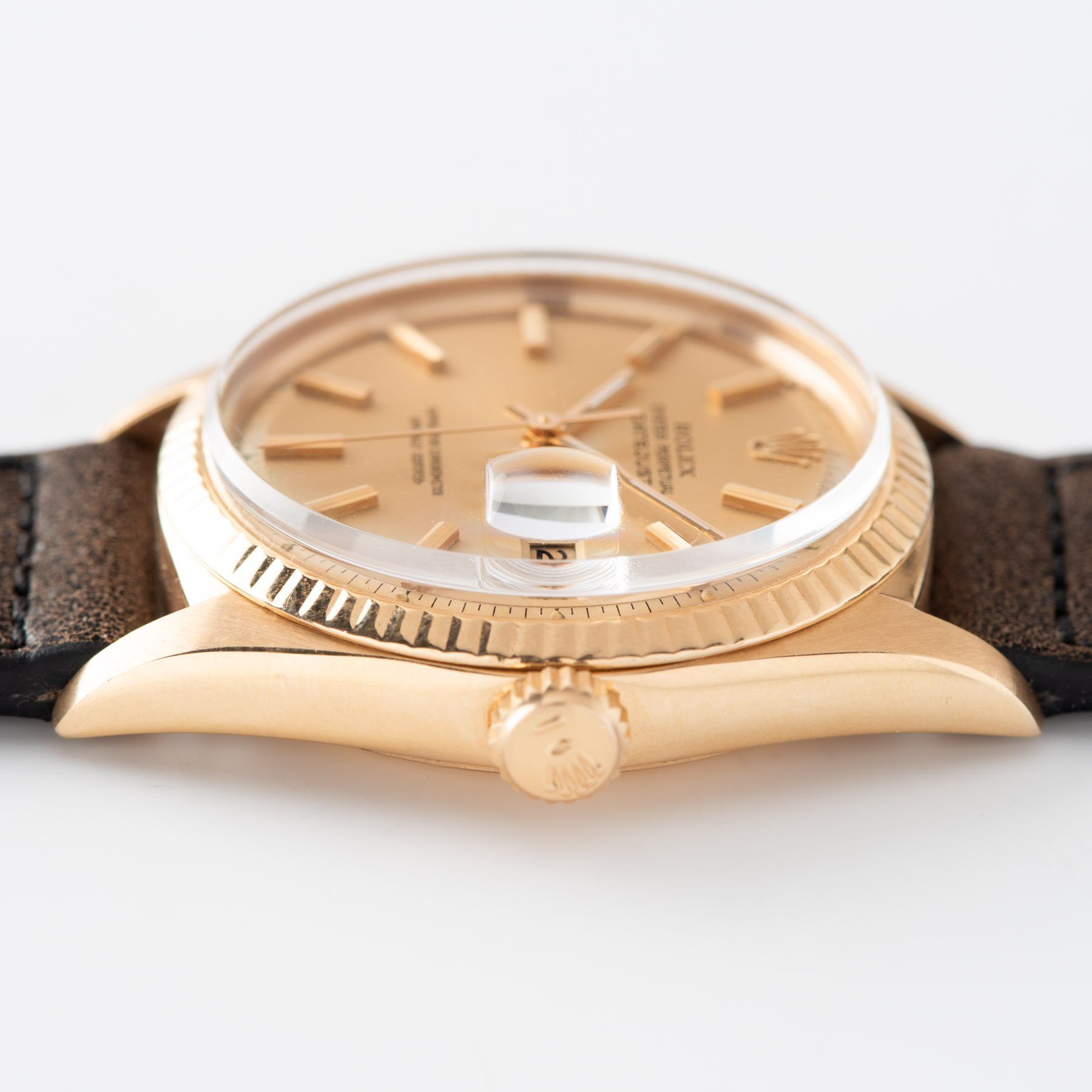 Rolex Datejust Rose Gold 1601 Rose Dial Punched Papers