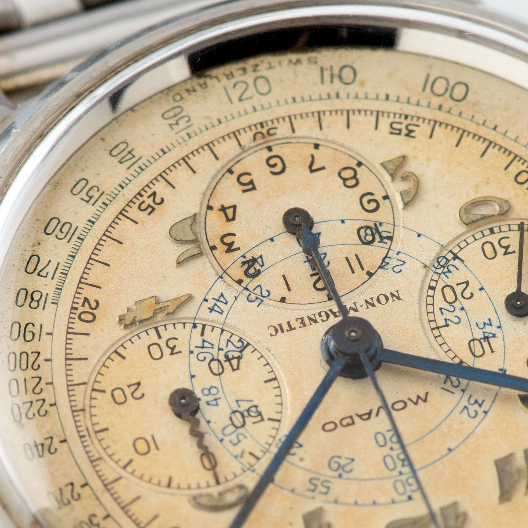 Movado M95 Steel FB Case Chronograph Watch 1940s