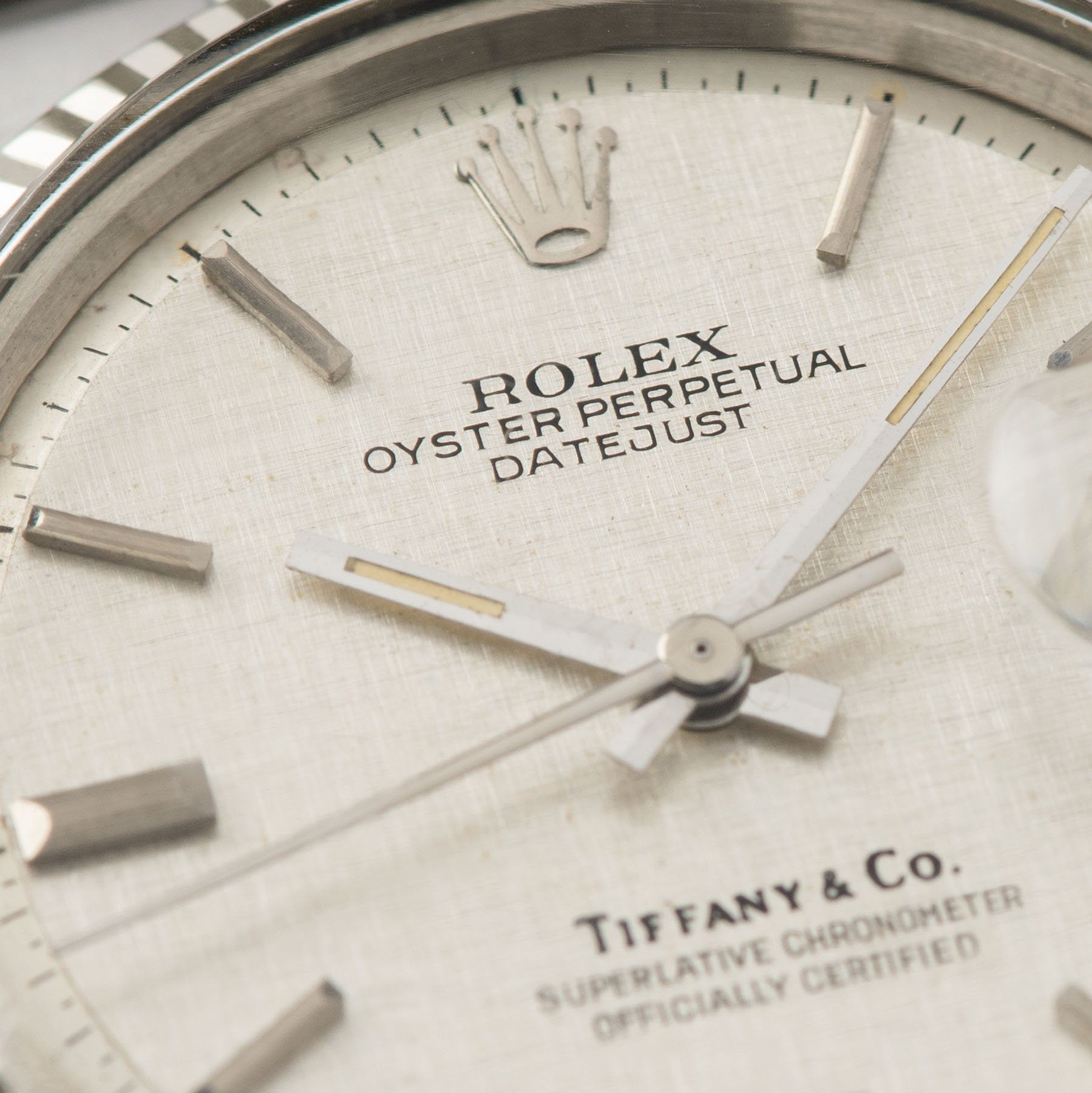 Rolex Datejust Tiffany Linen Dial Reference 1601