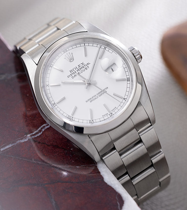 Rolex Datejust 16200 White Dial with Rolex Guarantee Paper