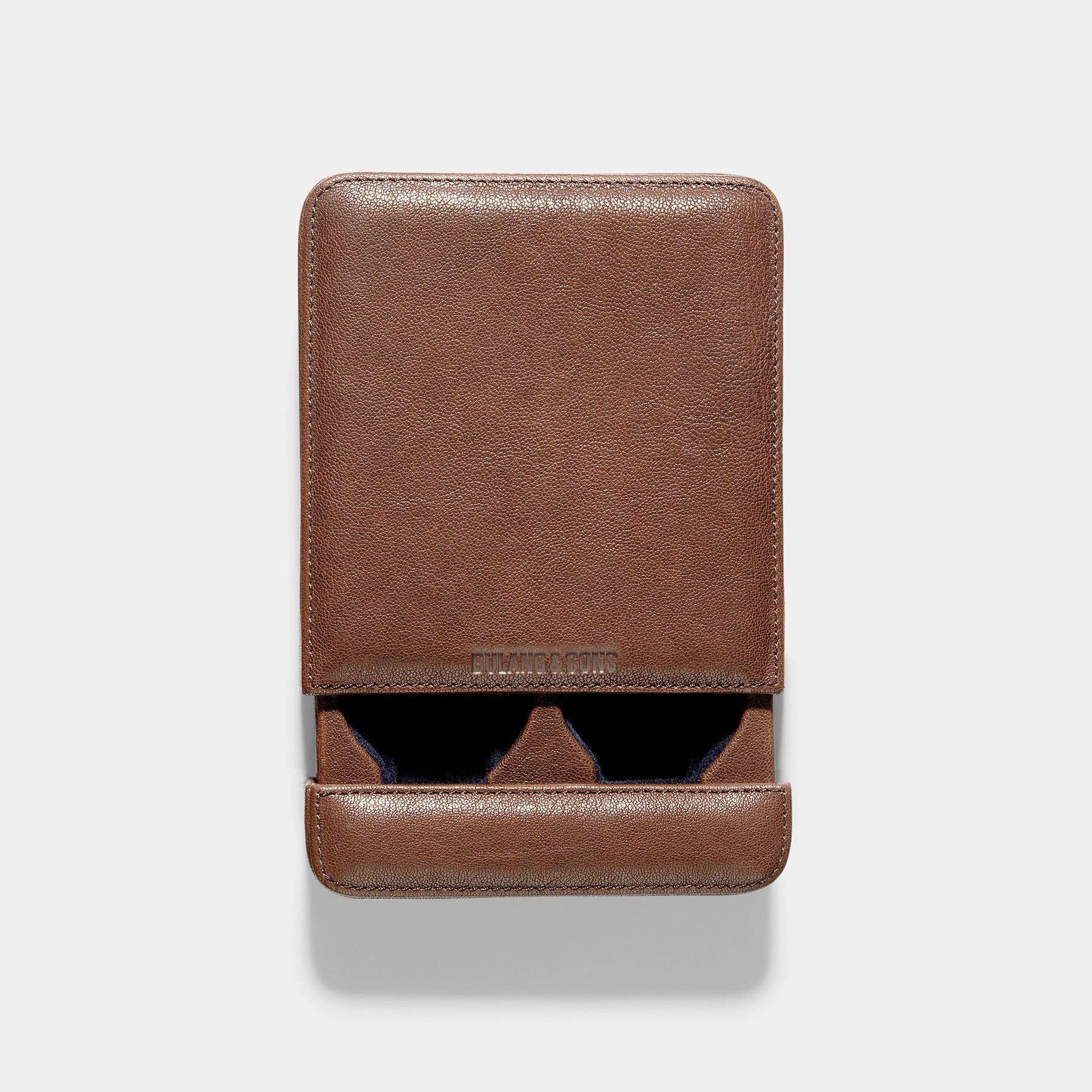 Washed Brown Leather 2 Watch Slider Box