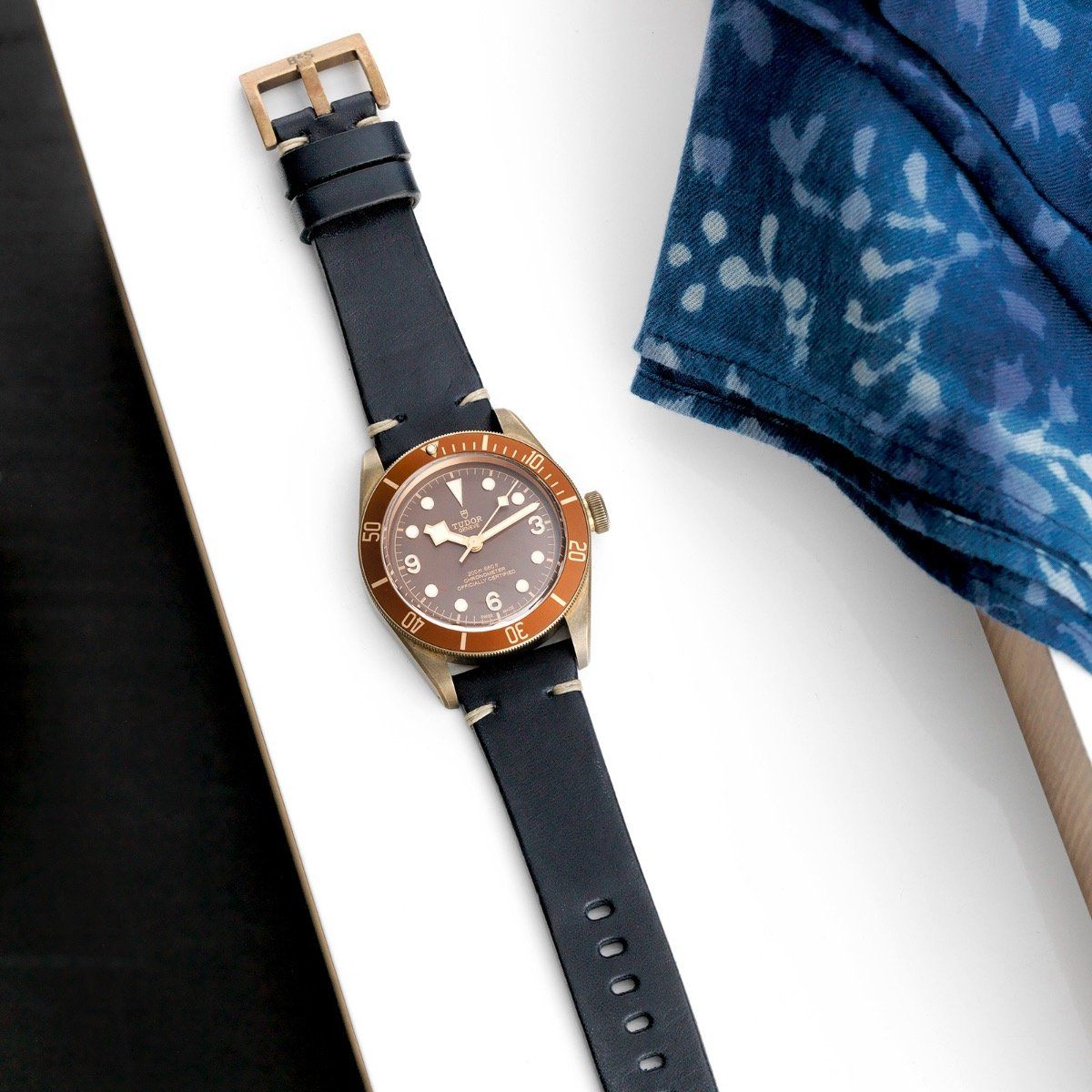 Bulang & sons denim blue retro leather watch strap shop