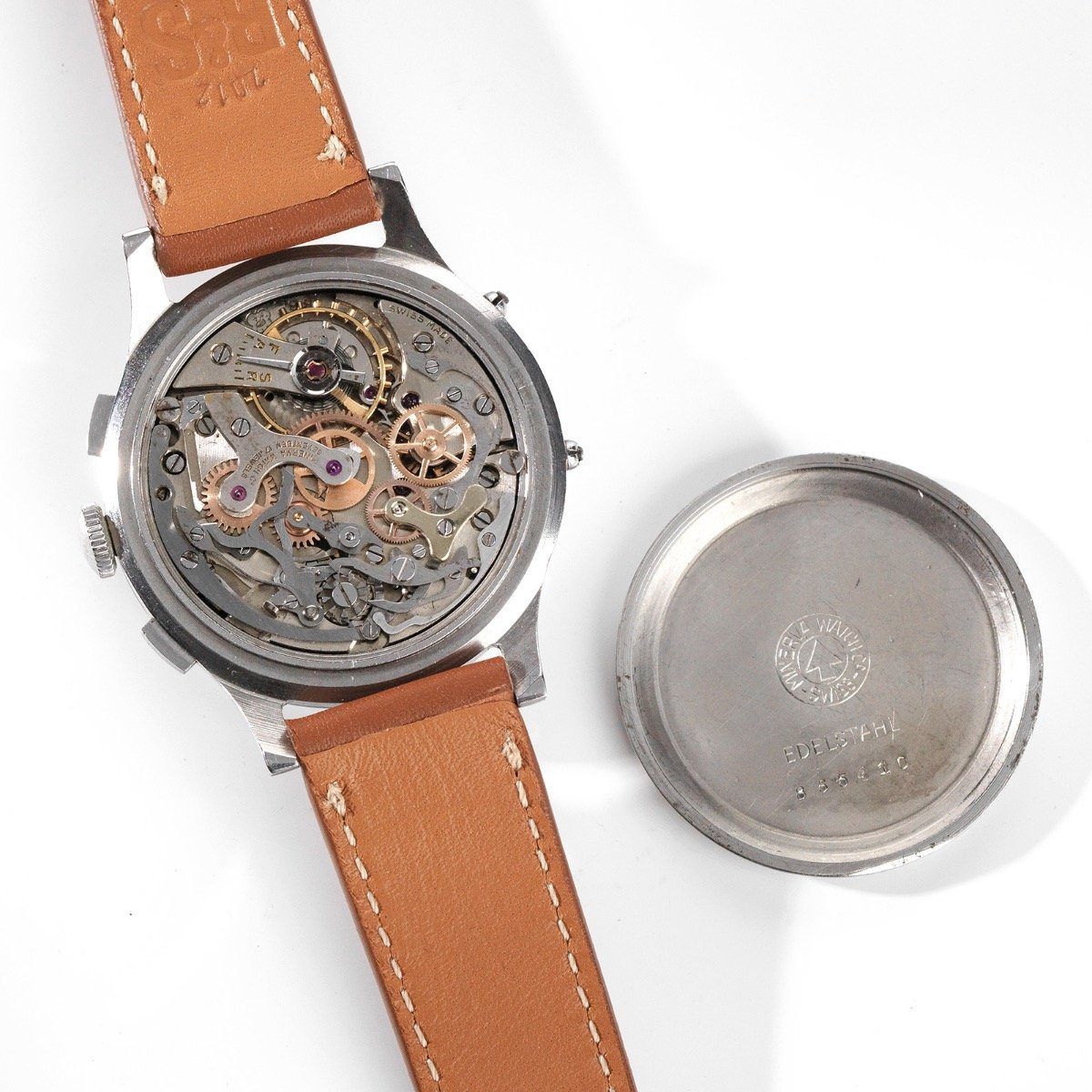 Minerva Triple Date Moonphase Chrono Valjoux 88 1950s 