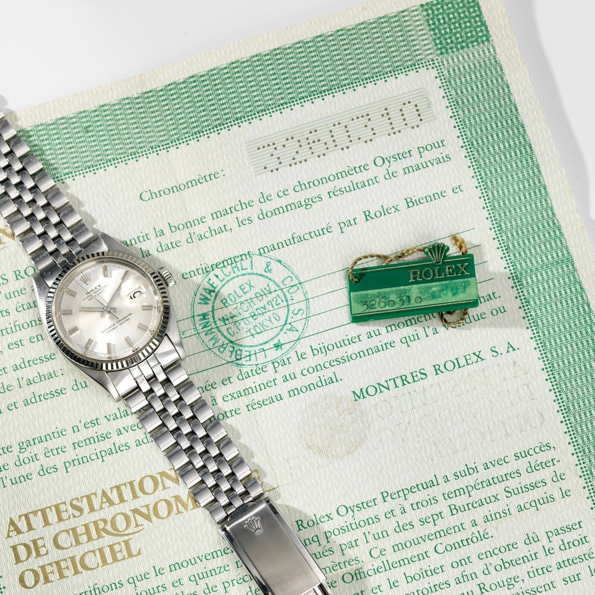 Rolex Datejust Wide Boy Dial Ref. 1601 with papers