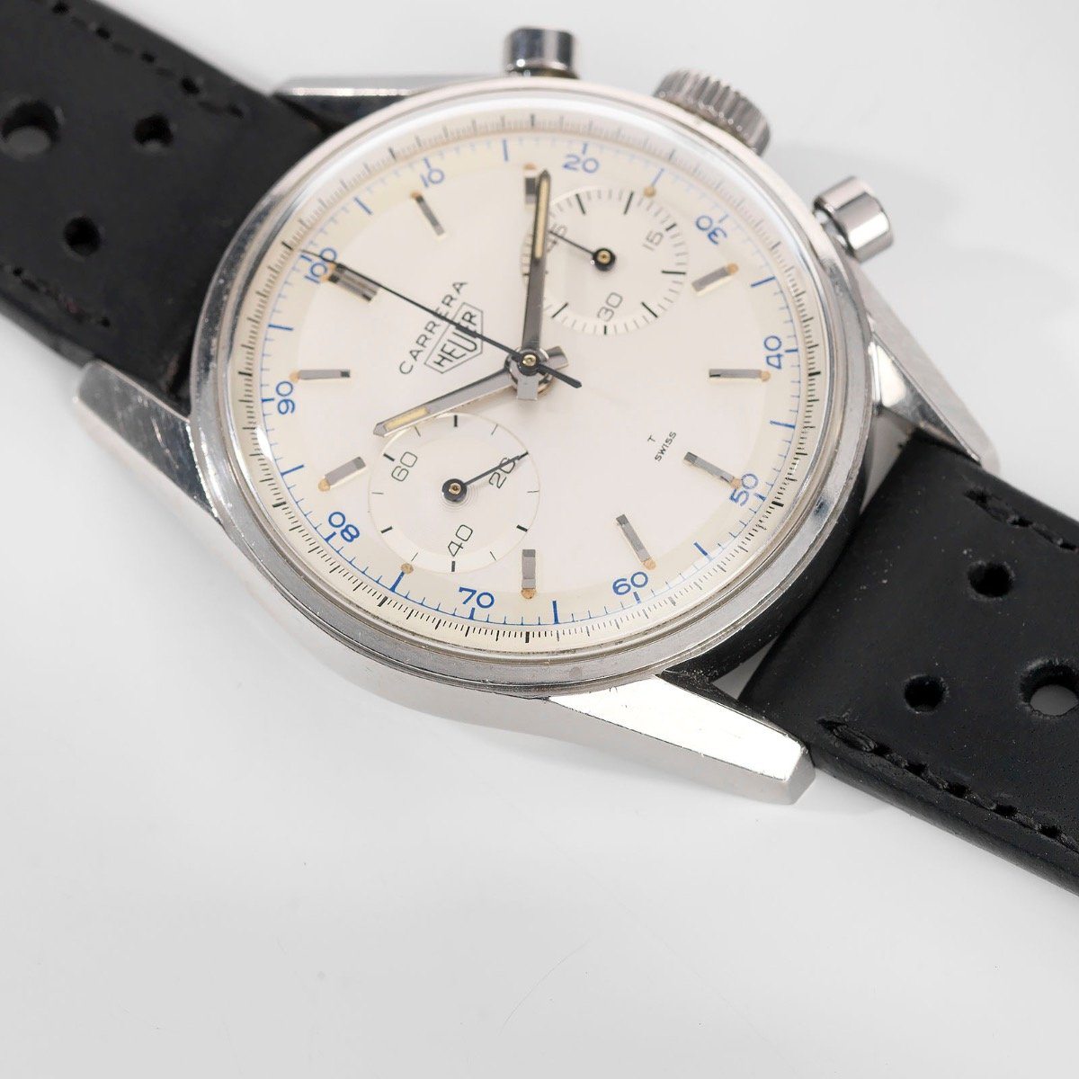 Heuer Carrera Ref 3647d Blue Decima Scale