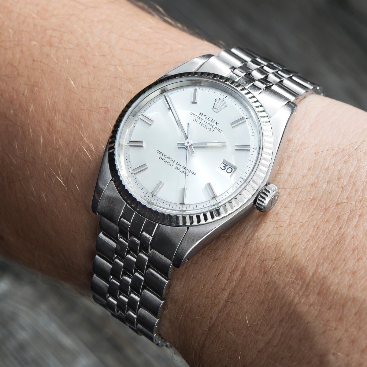 Rolex Datejust Reference 1601 Wide Boy Dial
