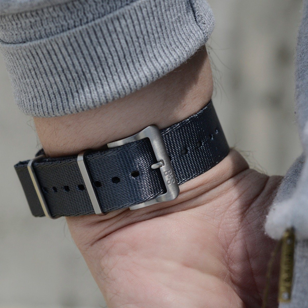 Deluxe Nylon Nato Watch Strap Pure Grey